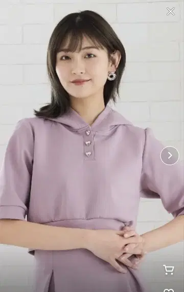 하트 버튼 숏 후디