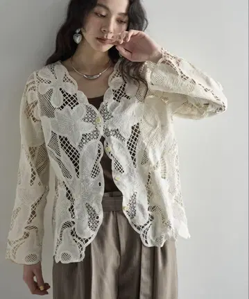 택 포함 미사용 새상품 자욘 레이스 가디건
