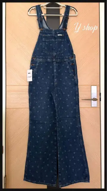플레어 데님 오버롤