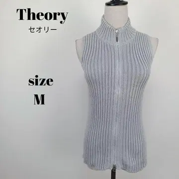 [ a1891 ] Theory 슬리브리스 니트 베스트 풀 집업 2 그레이