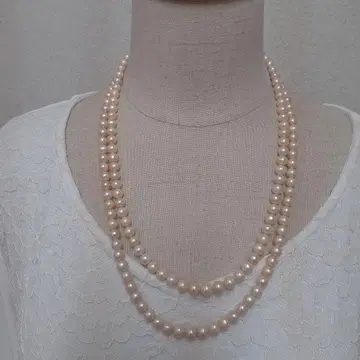 이중 펄 목걸이 골드 컬러 silver