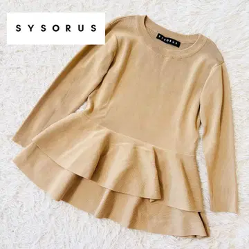 SYSORUS 시소라스 페플럼 니트 긴팔 니트 베이지