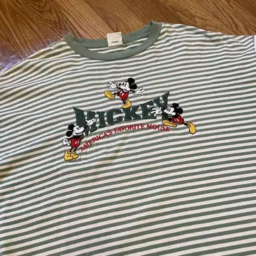 90s Disney 미키 보더 T셔츠