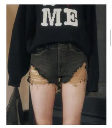 ACLENT 데미지 데님 숏팬츠 M