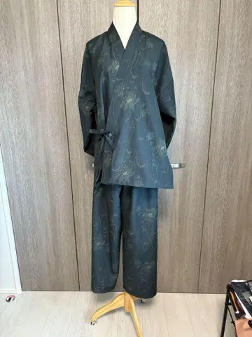 기모노 리메이크 고급 츠무기 가지꽃 문 사가비 취급 순수 실크로 사부이