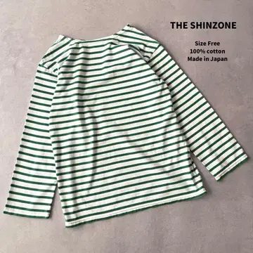 새상품급 신존 THESHINZONE 마린 보더 롱 슬리브 그린
