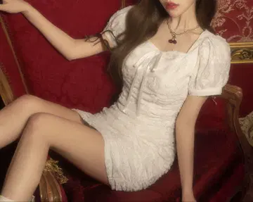 BELEAR MIMI 개더 레이스 미니 원피스