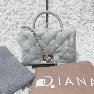 한 번 사용한 DIANA 서브백 포함 고급 BAG 실버 그레이