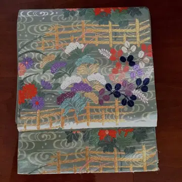 순수 실크 당직 자수 후쿠로 오비