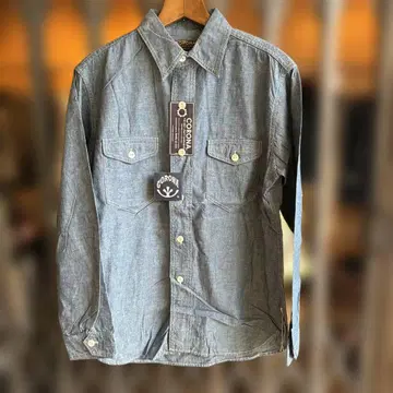 CORONA 샴브레이 원단 워크 셔츠 size M 미사용 새상품