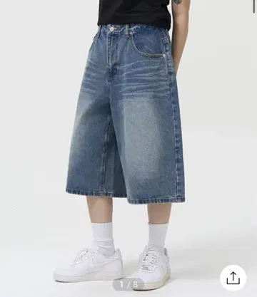 데님 와이드 실루엣 숏팬츠 y2k 스트릿