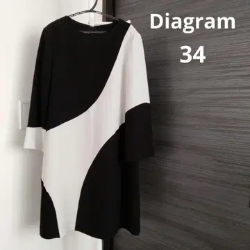 Diagram 34 모던 패턴 미디 스커트