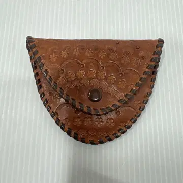 [ 새상품급 ] 천연 가죽 카빙 가죽 코인 케이스 벚꽃 모티브