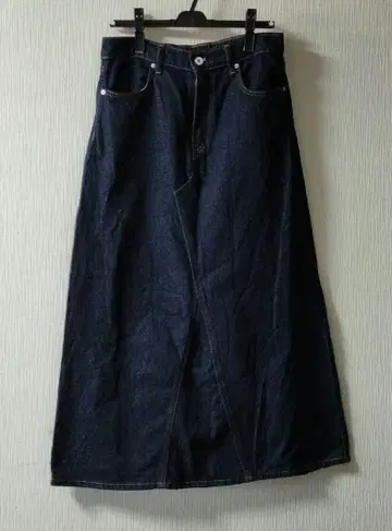 무인양품 카포크 혼방 데님 스커트 롱 A라인