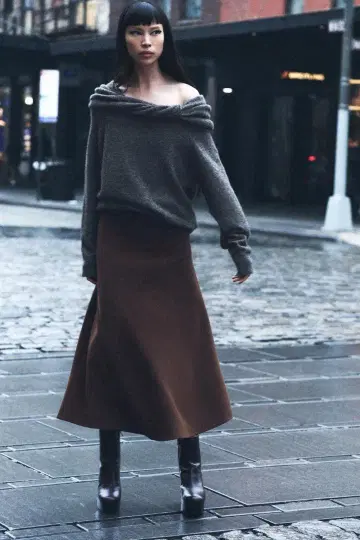 ZARA 자라 오프숄더 니트 스웨터 L