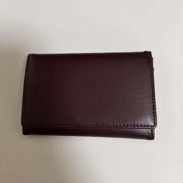 버건디 가죽 명함지갑 천연 가죽 새상품 미사용