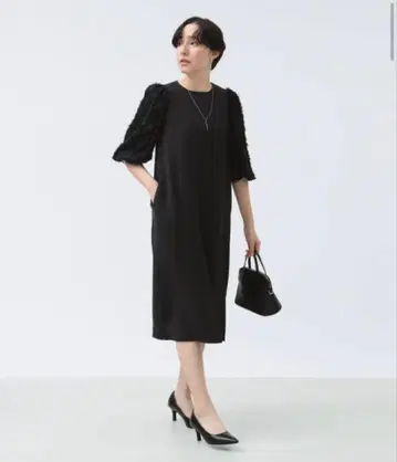 B:MING by BEAMS 소매 자카드 원피스 S 사이즈