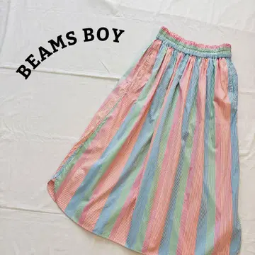 BEAMS BOY 멀티 스트라이프 이지 스커트