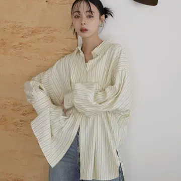 LIAN 허리 턱 칼라 셔츠