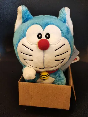도라에몽 카무카무캣 후드를 먹은 고양이 봉제 인형