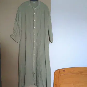 이치 이치 린넨 롱 셔츠 원피스