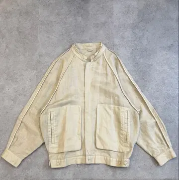 90s LINEN100% RAGLAN BLOUSON