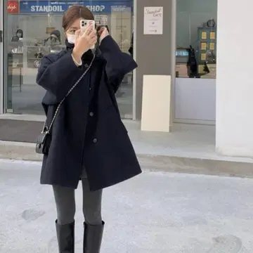 여성용 코트 네이비 한국