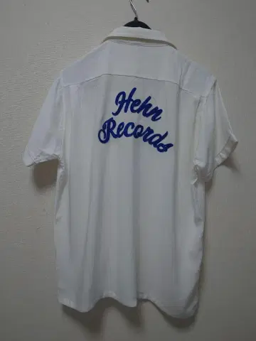 Hehn Records 반팔 워크 셔츠 화이트