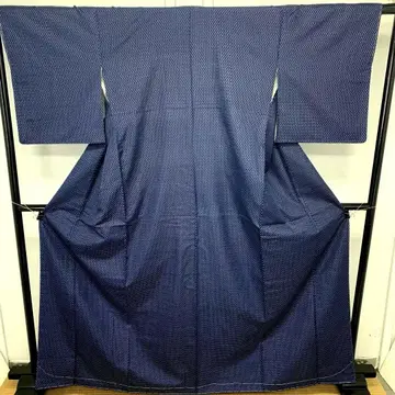 A54 순수 실크 코몬 모스키토 카스리 블루 계열 미싱 실 부착 기모노