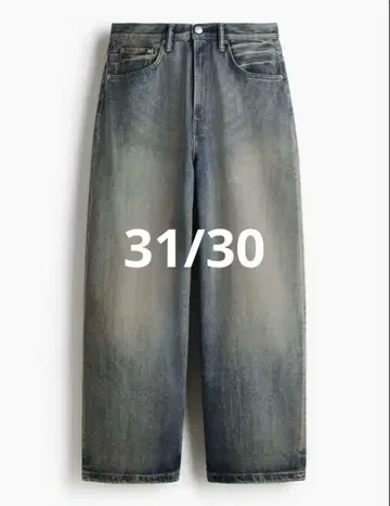 H&M 슈퍼 배기 데님 다크 데님 블루 31/30