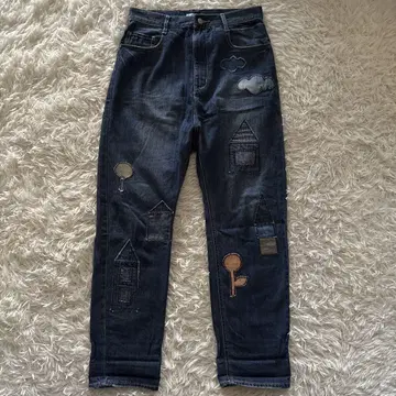 새상품급 네넷 사루엘 팬츠! 자수 디자인 데님 팬츠