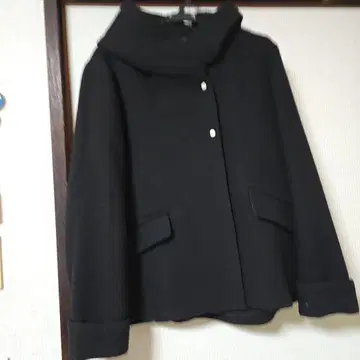 ZARA 울 혼방 후드 부착 코트 블랙 XL 사이즈