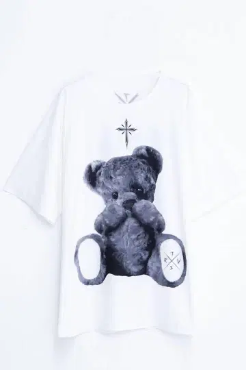 TRAVAS TOKYOFurry bear BIG Tee WHITE