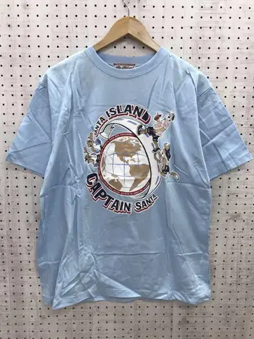 택 포함 새상품 CAPTAIN SANTA 캐릭터 지구 프린트 반팔T셔츠