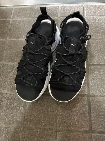 PUMA 스포츠 샌들 시리아 웨지 샌들 BLACK/WHITE