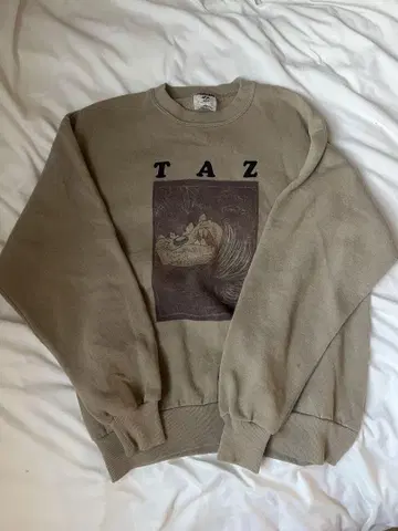 빈티지 구제 의류 맨투맨 베이지 Taz