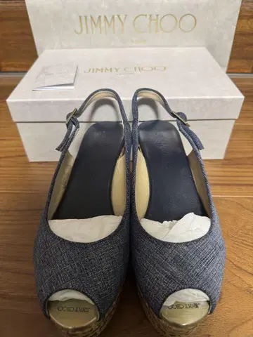 JIMMY CHOO 오픈토 웨지 샌들 펌프스 37 사이즈