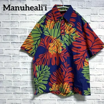 [ Manuheali'i ] 마누헤알리 잎 패턴 남성용 하와이안 셔츠