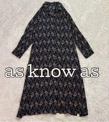 새상품급 as know as 셔츠 원피스 에스닉 꽃무늬 네이비