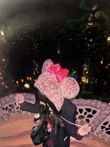 레오파드 무늬 미니 팬캡