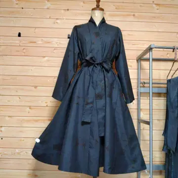 본장 오시마 명주 리메이크 플레어 코트 드레스 원피스