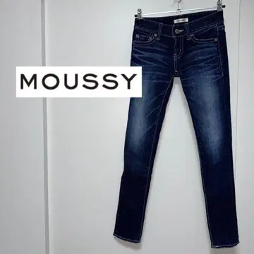 [ MOUSSY ] 마우지 스키니 데님 사이즈 24 화이트 스티치