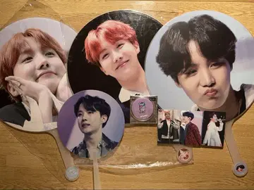 K-POP 아이돌 BTS 제이홉 호석 부채 슬로건 세트