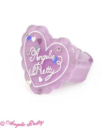 Angelic Pretty 토핑 하트 반지 라벤더