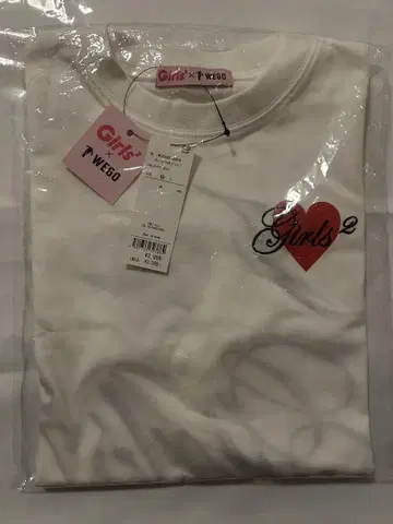 Girls2 WEGO 콜라보 빅 T셔츠 화이트 M 사이즈