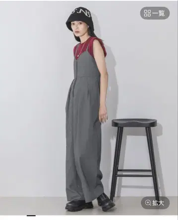 지나시스 프론트 ZIP 턱 와이드 오버롤 M
