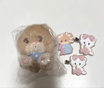 mikko 가챠가챠 봉제 인형 헤어 클립 세트 무스 라떼
