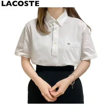 LACOSTE 피케 셔츠 코튼 원포인트 자수 로고 일본제