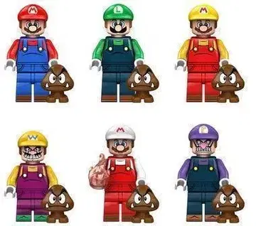 새상품 LEGO 호환 슈퍼 마리오 루이지 와리오 미니 피규어 인형 세트