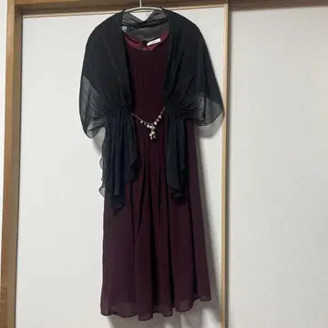 버건디 쉬폰 드레스